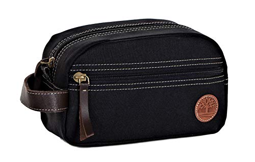 Timberland Men's Toiletry Bag Canvas Travel Kit Organizer - color: black