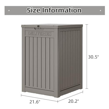 LHBGO Package Delivery Box for Outside, 48 Gallon Storage with Lockable Secure Design, Large Resin Outdoor Package Drop Cabinet - color: Grey