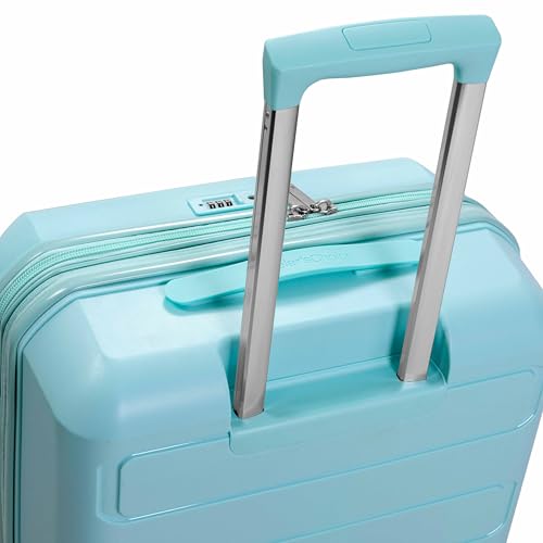 Traveler's Choice Pagosa Hardshell Expandable Luggage with Spinner Wheels, Baby Blue, 26-Inch Medium - color: Baby Blue, size: 27-Inch Medium