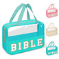 Chenille Letter Bible Bag Case for Girls,Large Study Supplies Church Bag Cover Purse Fits All Bibles,Cute Preppy Christian Tote with Handle Zipper Bible Accessories Gifts for Women(BIBLE-Green) - color: Bible-green