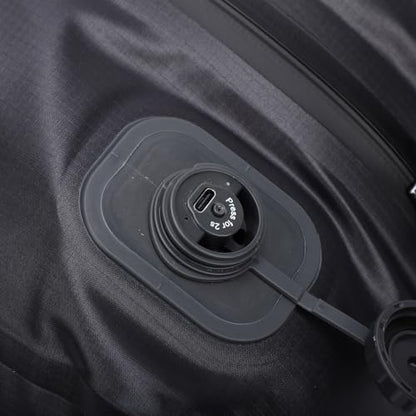 Naroote 20L Reusable Travel Vacuum Bag, Built in Pump Rechargeable Folding Compression Bag, Luggage Space Saver Packing Tool, Ideal for Camping Carry On Suitcases Backpack Seal (Black Grid) - color: Black Grid