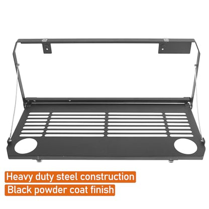 Hooke Road Wrangler JL Tailgate Table Overland Camping Desk for 2018-2026 Jeep Wrangler JL JLU, Outdoor Accessories Trunk Organizer Storage Rack