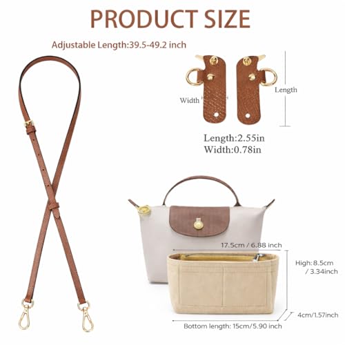 Chispee Leather Shoulder Strap Replacement Set, Adjustable Purse Strap Extender for Crossbody Bag Conversion - color: Style K