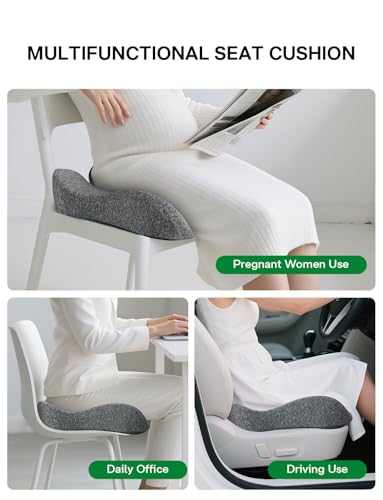 medisana Seat Cushion, SC 100 Seat Cushions for Office Chairs, Car Seat, Wheelchair - Sciatica & Tailbone & Coccyx Pain Relief Pillow for Driver Sedentary, Gift for Women Men(Size:18*14.6*3.54in-Grey)