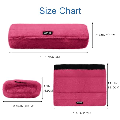 SPRING SEAON Wheelchair Armrest Covers 2 Pack Soft Memory Foam Wheelchair armrest Pads Wicking Washable for Office Transport Chair (Rose red) - color: Rose Red