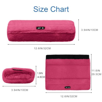 SPRING SEAON Wheelchair Armrest Covers 2 Pack Soft Memory Foam Wheelchair armrest Pads Wicking Washable for Office Transport Chair (Rose red) - color: Rose Red