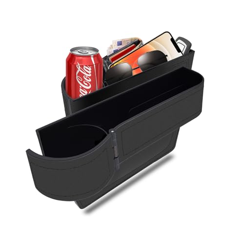 BAILISI Car seat gap filler organizer,multifunctional car seat organizer,Adjustable Cup Holder car console side storage box Holders phone, sunglasses,car accessories (Black style 3) - color: Black style 3