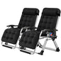 NAIZEA Padded Zero Gravity Chair, Folding Outdoor Lounge Chairs, Adjustable Reclining Camping Chairs with Cup Holder, Ergonomic Patio Lawn Chair for Balcony Beach Deck Yard - color: Black, style: Zero Gravity Chair 2 Pack