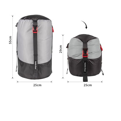 70D Nylon Compression Stuff Sack for Sleeping Bag, Ultralight Stuff Bag Organizer 1L/5L/7L/17L/25L for Traveling Camping Hiking Backpacking - color: Gray (18-25L)