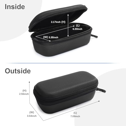 Bukere Double Eyeglasses Case with Adjustable Slots, EVA Hard-shell Travel Dual Glasses Sunglasses Organizer for Men Women - color: Black