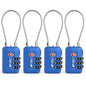 TSA Accpeted Luggage Travel Lock, Set-Your-Own Combination Lock for School Gym Locker, Luggage Suitcase Baggage Locks, Filing Cabinets, Toolbox, Case (Blue, 4 Pack) - color: Blue, size: 4 Pack