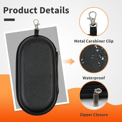 Double Eyeglasses Case, Hard Shell Dual Sunglasses Organizer with Zipper Clip Travel Glasses Storage for Women Men - color: Black