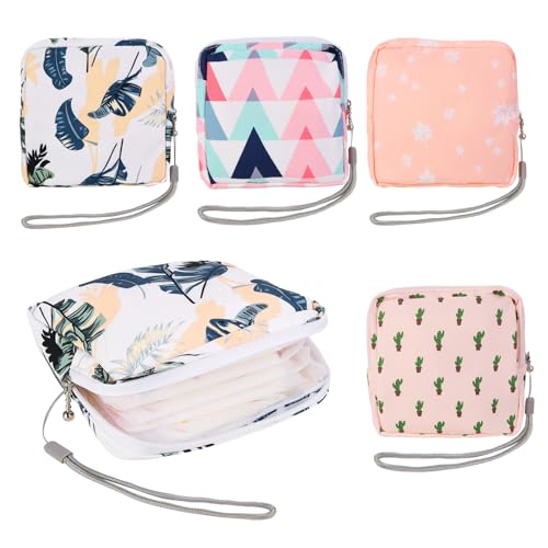 4Pcs Sanitary Napkin Storage Bag, Small Menstrual Period Bag Period Pouch Waterproof ,Tampon Organizer Pouch Tampon Pad Holder for Purse, Pad Bag Feminine Care First Period for Teen Girls School