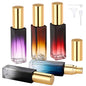 Segbeauty 0.34oz Empty Travel Perfume Atomizer Refillable, 5 Pack Mini Glass Perfume Spray Bottles, 10ml Portable Travel Cologne Spray Bottles, Small Cologne Atomizers with Clear Transfer Tool Set - color: Amber Blue Red Purple Black, style: Mini Bottles