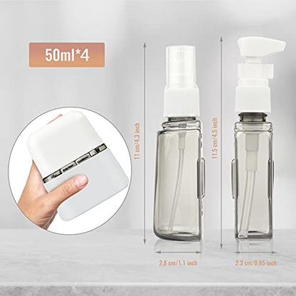 Bpluma Travel Bottles, Leak Proof Containers For Toiletries TSA Approved Airplane Accessories Kits For Liquid With Labels - color: Pack of 4 - Gray