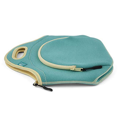 Nordic By Nature Insulated Neoprene Lunch Bag, Soft & Foldable Washable & Reusable Extra-Pocket (L) Lagoon - color: Lagoon, size: Large