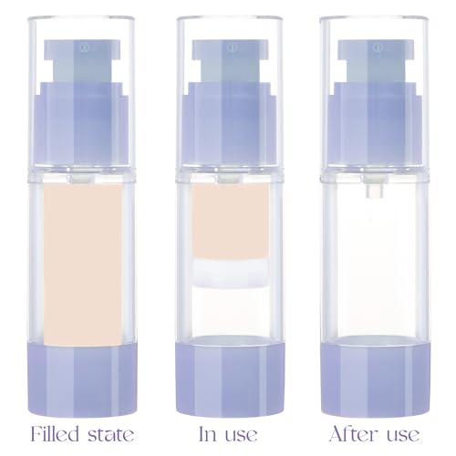 1oz 30ml Airless Pump Bottles, Refillable Leak Proof Travel Pump Bottle Toiletry Cosmetic Skincare Containers for Lotion Toner Gel Foundation (3 Pieces) - color: Green Blue Purple