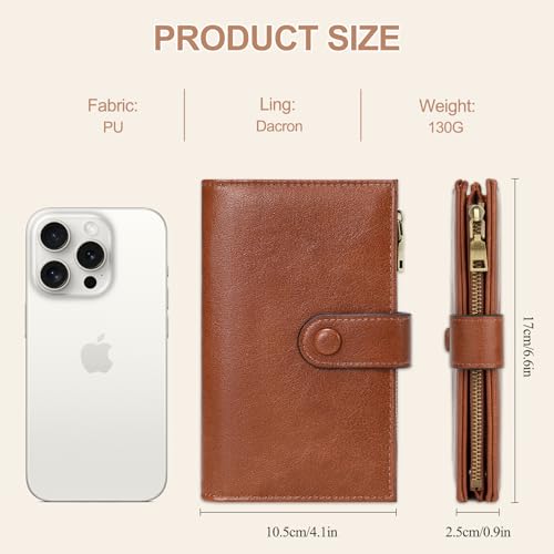 BKNOOU Rfid Blocking Passport Holder for Women and Men, Compact Travel Passport Wallet Leather Travel Wallet Trifold Clutch Wallet, Passport Cover Holds Cards, Tickets, Cash and Pen