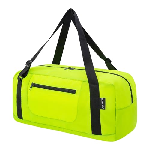 HOLYLUCK Foldable Travel Duffel Bag For Women & Men Luggage Great for Gym - Fluorescent yellow - color: Fluorescent Yellow, size: 30L