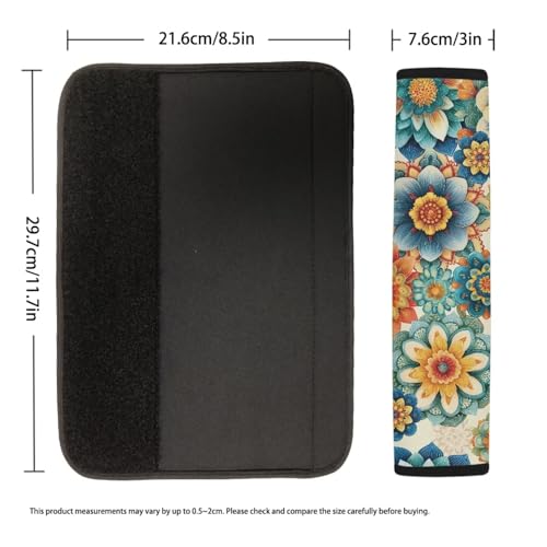 Boho Floral Universal Car Seat Belt Pads Cover Set of 2 Car Seat Belt Pads Cover Soft Anti-Slip Shoulder Strap Protect Universal Fit for Auto Truck Van SUV - color: Boho Floral