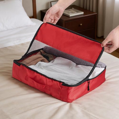 Packing Cubes Travel Storage Set, 5 Piece Luggage Organizer Bags, Multi-Color Compression Bags for Clothes, 15.7x12.2x3.9 Inch