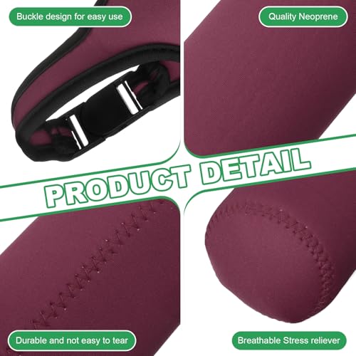 uxcell 2pcs Neoprene Carrier Water Bottle Sleeve, 15.5-20oz Insulated Water Glass Bottle Carrier Bag Collapsible Drink Bottle Sleeve Cover Holder with Handle, Wine Red - color: Wine Red