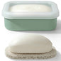 AIMAIMAIMAI Compact Leakproof Travel Soap Case, Silicone Travel Soap Bar Container, Portable Soap Box with Drainage Layer for Camping, Gym (Light Green) - color: Light Green