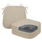 baibu Kitchen Chair Cushions Set of 4, Dual-Layer Patented Design Memory Foam Dining Chair Pads with Ties and Washable Cover, 4 Pack, 17" x 16" x 2", Beige - color: Beige, size: 4 Count (Pack of 1)