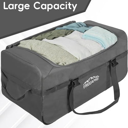120L Foldable Rolling Duffel Bag with 3 Wheels And Handle, 30 inch Large Travel Duffle Bag for Travel, Camping, Outdoors - color: Grey