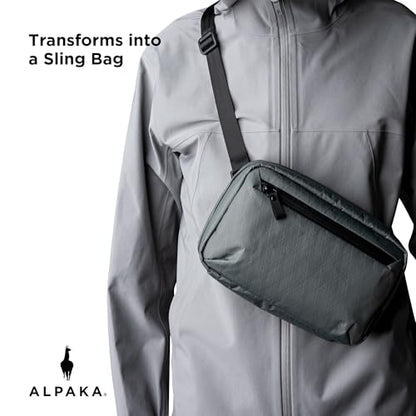 ALPAKA Elements Tech Case - Travel Organizer Pouch for Electronics, Cables, EDC with Weatherproof Fabrics, YKK Zippers(Slate Grey VX21) - color: Grey