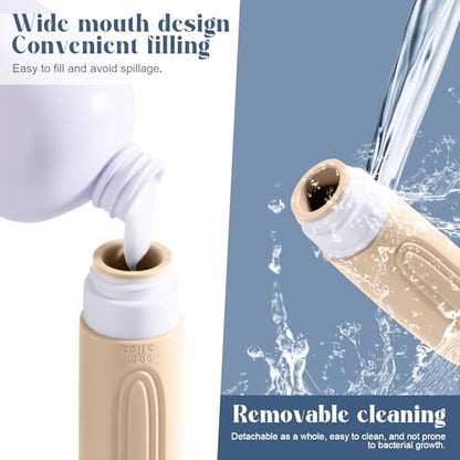 Travel Bottles for Toiletries, 3oz TSA Approved Travel Size Toiletries, Silicone Leak-Proof Refillable Containers, Squeezable Liquid Essentials Bottles W/Clear Bag (CREAM) - color: CREAM