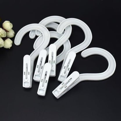 Laundry Hooks Boot Hangers Plastic Clothes Pins Hanger Clips for Bathroom Travel Portable White (24Pcs) - color: White 24pcs