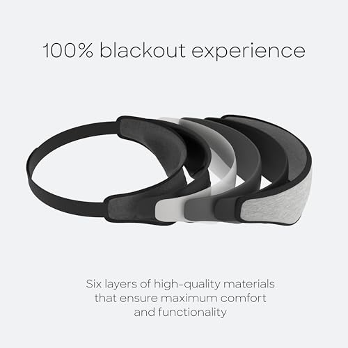 Ostrichpillow Eye Mask, Sleep Mask for Men Women 100% Blackout, No Pressure On Eyes, Soft & Breathable, Adjustable Fit, Travel Bag Included - color: Midnight Grey