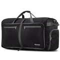 Gonex Large Foldable Travel Duffle Bag with Shoes Compartment, Packable Lightweight Water Repellent Duffel Bag for Camping Gym Weekender Bag - color: Black, size: 100L