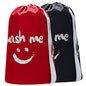 HOMEST 2 Pack XL Wash Me Travel Laundry Bag with Strap, Dirty Garments Organizer, Large Enough to Hold 4 Loads of Clothes, Easy Fit a Hamper or Clothing Basket, Black and Red - color: (Ⅲ- With strap )Black & Red