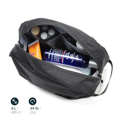 Travel Toiletry Bag 8L, Large Packing Cube with Waterproof TPU Wet/Dry Compartment - color: Black Stealth, size: 8L