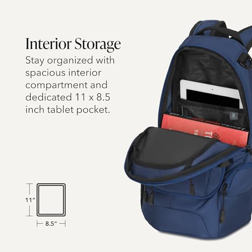 SWISSGEAR City Pack Backpack, Slim Profile, Navy Ballistic,15.9L, 18-Inch - color: Navy Ballistic