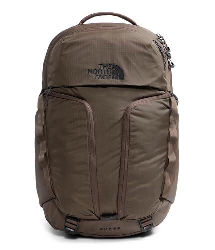 THE NORTH FACE Surge Commuter Laptop Backpack | Daypack With Water Repellent Finish, 16" Laptop Sleeve, Reflective Details - color: Smokey Brown, size: One Size