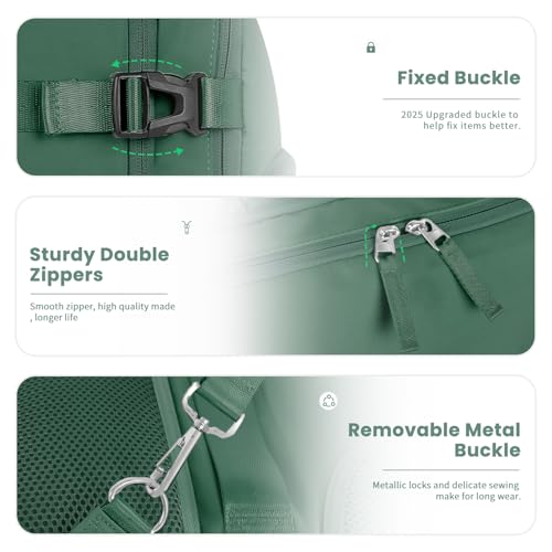 Sinaliy Travel laptop Backpack for Women, Personal Item Size Flight Approved, 16 Inch Laptop Bag with Multi-Pockets, Hiking Backpack, Waterproof Carry On Backpack Casual Daypack Backpack - color: Green, size: Large