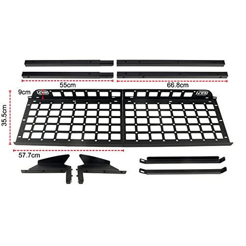 HIGH FLYING for Toyota RAV4 2019-2025 Car Accessories Modular Storage Molle Panel Cargo Shelf Organizer Luggage Carrier Rack Aluminum Alloy (with Split Cross Bar) - size: 2019-2025 with Split Cross Bar