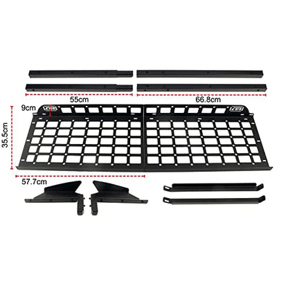 HIGH FLYING for Toyota RAV4 2019-2025 Car Accessories Modular Storage Molle Panel Cargo Shelf Organizer Luggage Carrier Rack Aluminum Alloy (with Split Cross Bar) - size: 2019-2025 with Split Cross Bar