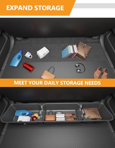 KINGGERI Under Seat Storage Boxes Compatible with 2015-2026 Ford F-150 F150 SuperCrew Cab, 2017-2026 Ford F-250 F-350 F-450 F-550 Super Duty, Upgraded Rear Under Back Seat Cargo Tool Box Organizer - size: 15-26 Ford F150 & 17-26 F250 F350 F450 F550