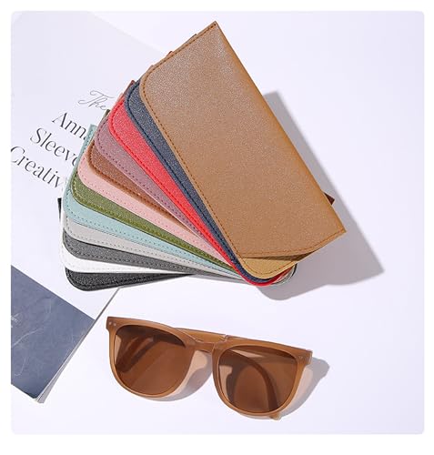 YYaaloa Soft Leather Glasses Sunglasses Cases 7x3 Inch PU Leather Travel Glasses Pouch for Women Men Kids - color: 6 Different Dark Color