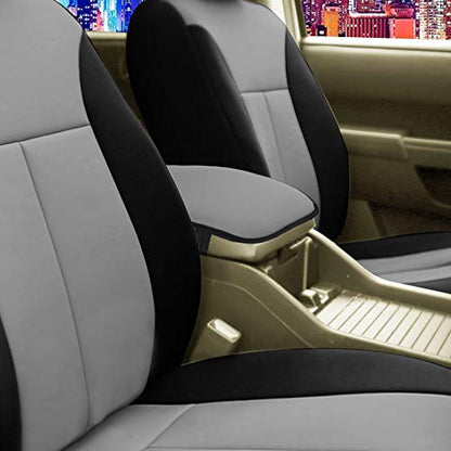 FH Group Neosupreme Gray Flat Pattern Center Console Pad – Water-Resistant Armrest Cover Protector for Cars, SUVs & Trucks - color: Gray, style: Console Cover (Plain)