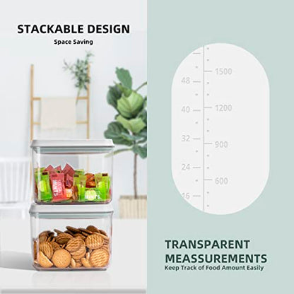 12 Pcs Pop Airtight Food Storage Containers with Lids for Kitchen Pantry Organization Stackable Cereal Snacks Flour Sugar Coffee Spaghetti (1.2, 2.0, 2.7, 3.3qt)*3 - color: 12 Pcs Set