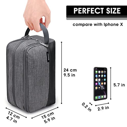 Toiletry Bag for Men Hanging Dopp Kit Water Resistant Shaving Bag Small Toiletry Bag for Traveling (Denim Grey) - color: Denim Grey