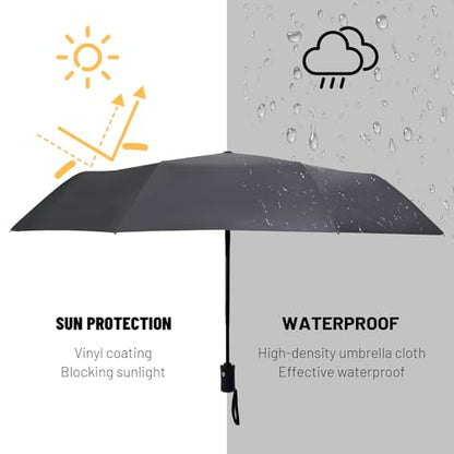 SY COMPACT Travel Umbrella - Windproof Automatic Compact Umbrella for Rain, Lightest 8-Rib, Small, Strong & Portable, Durable Grip, Fits Backpack & Car, Factory Direct (UV Available) - color: UPF-Windmill