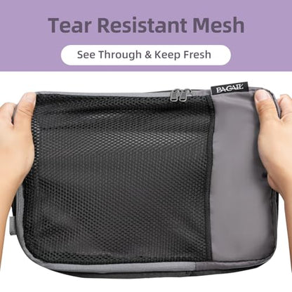 BAGAIL 4 Set/6 Set/8 Set Compression Packing Cubes Travel Accessories Expandable Packing Organizers (Half Mesh, 6-Dark Grey) - color: 6-Dark Grey, style: Half Mesh