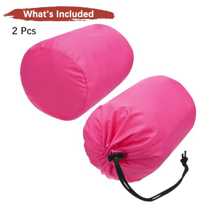Stuff Sack [2PCS] - Waterproof Outdoor Storage Sacks Use for Backpacking & Traveling & Hiking - [Rose Red-5 x 10 in/ 13 x 25 CM] Ultralight Drawstring Bags - color: Rose Red