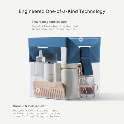 Cadence Parcel - Clear Kit with Magnetic Closure - Durable and Leak-Resistant Travel Toiletry Kit - Large Cove Parcel - color: Cove, size: Large